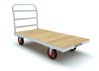 Details about   Used Solid Wood Warehouse Flatbed Cart 5' 